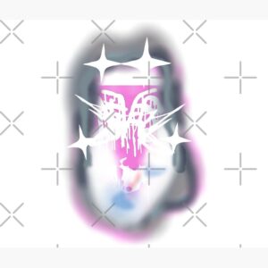 Bladee Drain Gang IDOL Pink White Logo Tapestry - Image 3